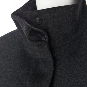 Wool and cashmere stand collar coat